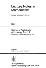 Geometric applications of homotopy theory : proceedings, Evanston, March 21-26, 1977 /