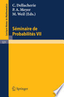 Séminaire de probabilités VII, Université de Strasbourg.