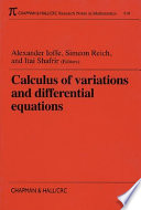 Calculus of variations and differential equations : Technion 1998 /
