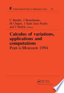 Calculus of variations, applications, and computations : Pont-à-Mousson, 1994 /