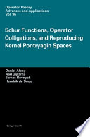 Schur functions, operator colligations, and reproducing kernel Pontryagin spaces /
