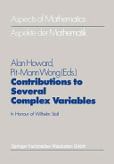 Contributions to several complex variables : in honour of Wilhelm Stoll /