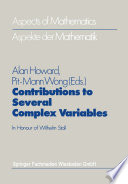 Contributions to several complex variables : in honour of Wilhelm Stoll /