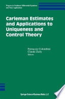 Carleman estimates and applications to uniqueness and control theory /