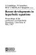 Recent developments in hyperbolic equations : proceedings of the Conference on Hyperbolic Equations, University of Pisa, 1987 /