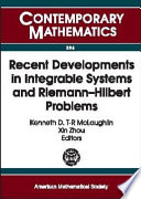 Recent developments in integrable systems and Riemann-Hilbert problems : AMS special session, integrable systems and Riemann-Hilbert problems, November 10-12, 2000, University of Alabama, Birmingham, Alabama /