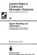 System modelling and optimization : proceedings of the 11th IFIP conference, Copenhagen, Denmark, July 25-29, 1983 /