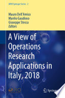 A View of Operations Research Applications in Italy, 2018 /