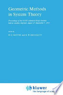 Geometric methods in system theory ; proceedings of the NATO Advanced Study Institute held at London, England, August 27-September 7, 1973 /