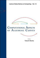 Computational aspects of algebraic curves /