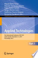 Applied Technologies : First International Conference, ICAT 2019, Quito, Ecuador, December 3-5, 2019, Proceedings, Part I /