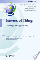 Internet of Things. Technology and Applications : 4th IFIP International Cross-Domain Conference, IFIPIoT 2021, Virtual Event, November 4-5, 2021, Revised Selected Papers /