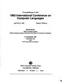 Proceedings of the 1992 International Conference on Computer Languages : April 20-23, 1992, Oakland, California /