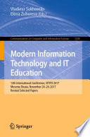 Modern Information Technology and IT Education : 12th International Conference, SITITO 2017, Moscow, Russia, November 24-26, 2017, Revised Selected Papers /