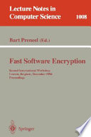 Fast software encryption : second international workshop, Leuven, Belgium, December 14-16, 1994 : proceedings /