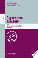 Algorithms--ESA 2004 : 12th annual European symposium, Bergen, Norway, September 14-17, 2004 : proceedings /