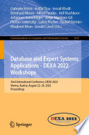 Database and Expert Systems Applications - DEXA 2022 Workshops : 33rd International Conference, DEXA 2022, Vienna, Austria, August 22-24, 2022, Proceedings /