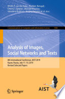 Analysis of Images, Social Networks and Texts : 8th International Conference, AIST 2019, Kazan, Russia, July 17-19, 2019, Revised Selected Papers /