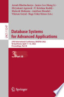 Database Systems for Advanced Applications : 27th International Conference, DASFAA 2022, Virtual Event, April 11-14, 2022, Proceedings, Part III /