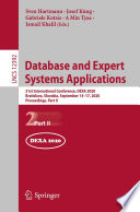 Database and Expert Systems Applications : 31st International Conference, DEXA 2020, Bratislava, Slovakia, September 14-17, 2020, Proceedings, Part II /