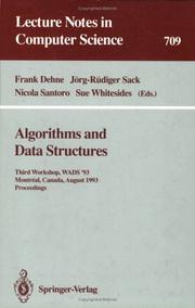 Algorithms and data structures : third workshop, WADS ʼ93, Montreal, Canada, August 11-13, 1993 : proceedings /