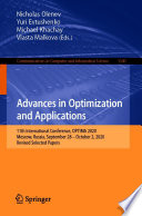 Advances in Optimization and Applications : 11th International Conference, OPTIMA 2020, Moscow, Russia, September 28 - October 2, 2020, Revised Selected Papers /