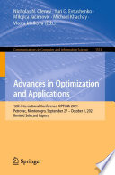Advances in Optimization and Applications : 12th International Conference, OPTIMA 2021, Petrovac, Montenegro, September 27 - October 1, 2021, Revised Selected Papers /