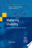 Maturing usability : quality in software, interaction and value /