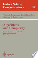 Algorithms and complexity : third Italian conference, CIAC '97, Rome, Italy, March 12-14, 1997 : proceedings /