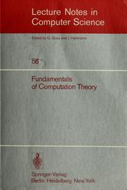 Fundamentals of computation theory : proceedings of the 1977 International FCT-Conference, Poznan-Kornik, Poland, September 19-23, 1977 /