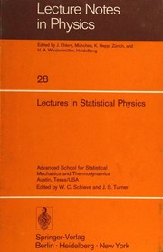 Lectures in statistical physics /