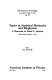 Topics in statistical mechanics and biophysics : a memorial to Julius L. Jackson (Wayne State University-1975) /