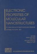 Electronic properties of molecular nanostructures : XV International Winterschool/Euroconference, Kirchberg, Tirol, Austria, 3-10 March 2001 /