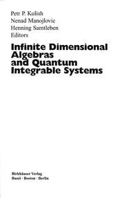 Infinite dimensional algebras and quantum integrable systems /