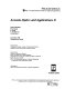 Acousto-optics and applications II : 22-26 May, 1995, Gdańsk-Jurata, Poland /