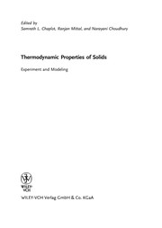 Thermodynamic properties of solids : experiment and modeling /