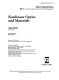 Nonlinear optics and materials : 8-10 May 1991, Dallas, Texas /