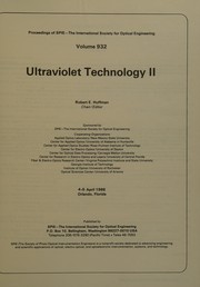 Ultraviolet technology II : 4-5 April 1988, Orlando, Florida /