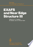 EXAFS and near edge structure III : proceedings of an international conference, Stanford, CA, July 16-20, 1984 /