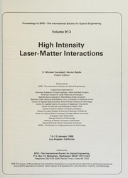 High intensity laser-matter interactions : 12-13 January 1988, Los Angeles, California /