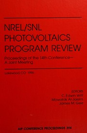 NREL/SNL Photovoltaics Program review : proceedings of the 14th conference-- a joint meeting : Lakewood, Colorado, November 1996 /