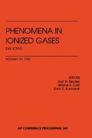 Phenomena in ionized gases : XXII ICPIG : Hoboken, NJ, July-August, 1995 /