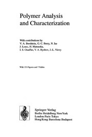 Polymer analysis and characterization /