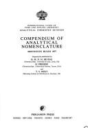 Compendium of analytical nomenclature : definitive rules 1977 /