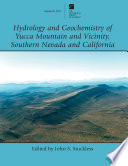Hydrology and geochemistry of Yucca Mountain and vicinity, Southern Nevada and California /