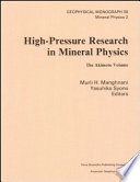 High pressure research in mineral physics /