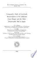 Comparative study of low-grade metamorphism in the California Coast Ranges and the outer metamorphic belt of Japan /