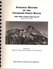 Geologic history of the Colorado Front Range /