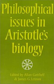 Philosophical issues in Aristotle's biology /