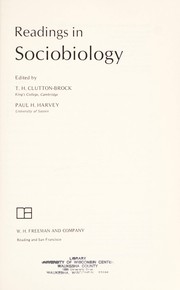 Readings in sociobiology /